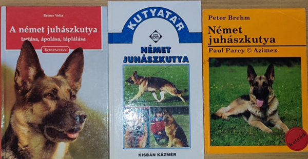 Reiner Voltz, Kisbn Kzmr Peter Brehm - 3db nmet juhszkutyval kapcsolatos knyv - Peter Brehm-Nmet juhszkutya, Reiner Voltz-A nmet juhszkutya tartsa, polsa, tpllsa, Kisbn Kzmr-Nmet juhszkutya (Kutyatr)