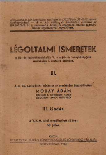 Mohay �d�m - L�goltalmi ismeretek III.
