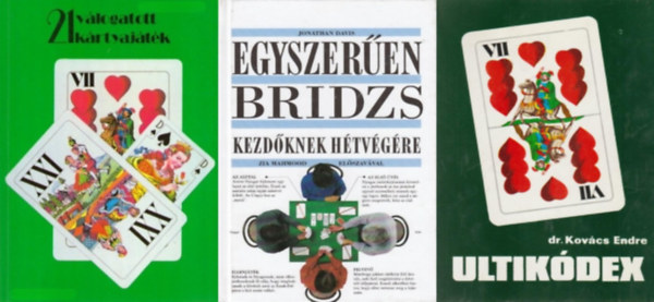 Dr. Kovcs Endre, Zsigri Gyula (szerk.), Jonathan Davis - 3 db krtyajtk knyv: Ultikdex + 21 vlogatott krtyajtk + Egyszeren bridzs kezdknek htvgre