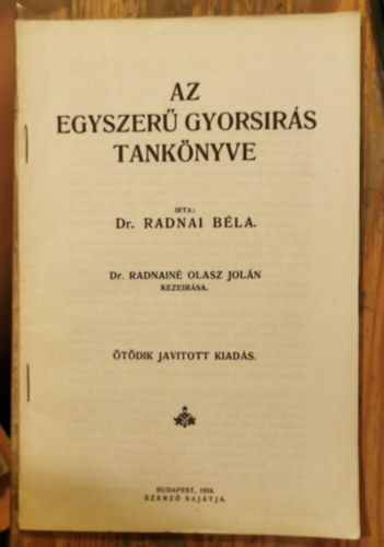 Dr. Radnai B�la - Az egyszer� gyors�r�s tank�nyve