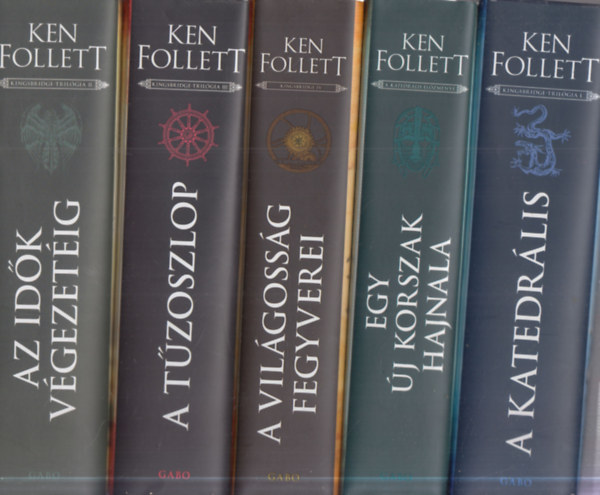 Ken Follett - Kingsbridge-tril�gia 5 db. (A katedr�lis + Egy �j korszak hajnala + A vil�goss�g fegyverei + A T�zoszlop + Az id�k v�gezet�ig)