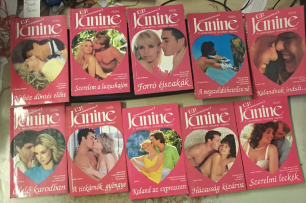 Ursula Lange, Chris Williams, Vivian O'Hara, Tbb szerz Monique Dubois - 10 db Janine romantikus ktet: lel karodban - A titkrnk gyngye - Kaland az expresszen - Szerelmi leckk - Hzassg kizrva - Kalandnak indult... - A megszeldthetetlen n - Forr jszakk - Szrelem a luxushajn - Nehz dnt