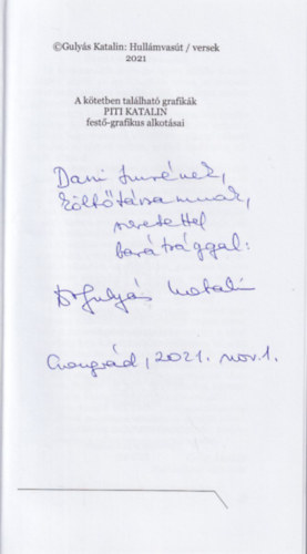 G�g J�nos  (szerk.) - Hull�mvas�t - Guly�s Katalin versei - dedik�lt