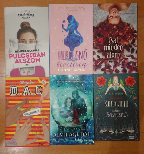 Connie Glynn, Kalapos Éva, S. Jae-Jones, Bencze Blanka Jacqueline West - 6 ifjúsági regény nagylányoknak: Pulcsiban alszom, Karolina és a krakkói babkészítő, Alvilági dal, DAC - Éretté nyilvánítva, Hervegnő bevetésen, Csal minden álom