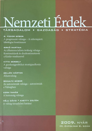 Nemzeti Érdek 2009.nyár (III.évfolyam 2.szám)