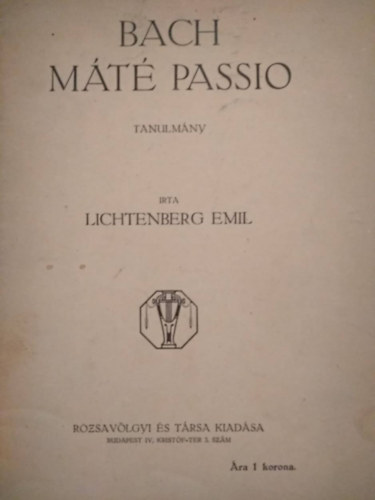 Emil Lichtenberg - Bach Mt passio