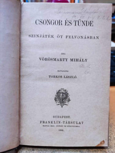 Vrsmarty Mihly - Csongor s Tnde