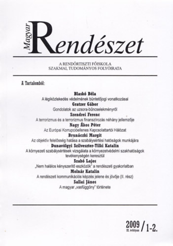 Gratzer Gbor dr. Blask Bla - Magyar Rendszet 2009/ 1-2