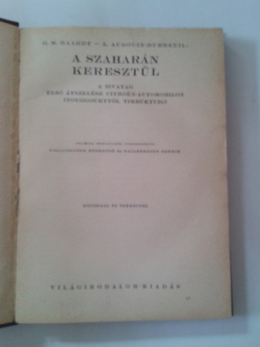Haardt-Audouin-Dubreuil - A Szaharn keresztl