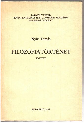 Nyíri Tamás - Filozófiatörténet