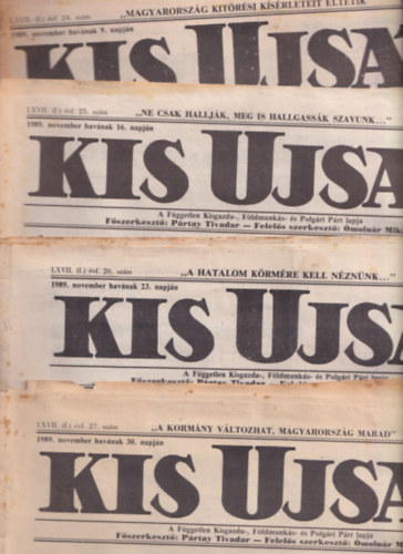 P�rtay Tivadar - Kis Ujs�g I. �vfolyam 1989. - (11. sz�m)