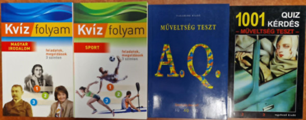 Vagabund Kiad - 4db Kvz knyv:Kvz folyam magyar irodalom,Kvz folyam sport,Mveltsgi teszt AQ,Ezeregy Quiz krds