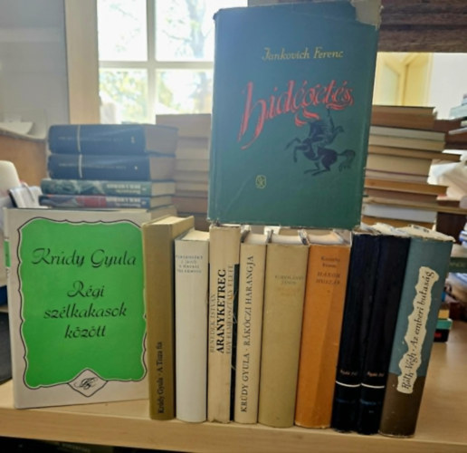 Jankovich Ferenc, Dr. Ráth-Végh István, Szabó Pál, Karinthy Ferenc, Kodolányi János, Krúdy Gyula, Benedek István, Tersánszky Józsi Jenő - 10db magyar irodalmi regény, KÖNYVMENTŐ AJÁNLAT: Hídégetés+ Az emberi butaság+ Nyugtalan élet I-II+ Három huszár+ Julianus barát+ Rákóczi harangja+ Aranyketrec+ A havasi selyemfiú+ A Tisza fia+ Régi szélkakasok között