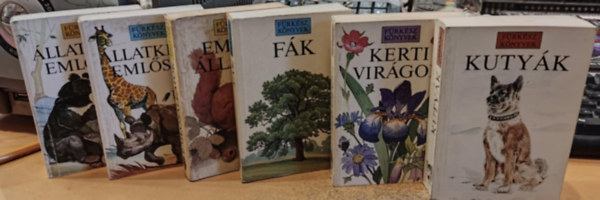 David More - Wendy Boorer, Doriene McQueen, Christopher Grey-Wilson Alastair Fitter - Bruce Pearson, John A. Burton Victoria Goaman - 6 db Fürkész könyvek: Állatkerti emlősök 1-2. (I-II.); Emlősállatok; Fák; Kerti virágok; Kutyák