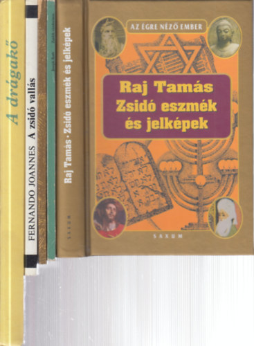Joseph Roth, V�g�n� Klein Margit, Fernando Joannes Raj Tam�s - 5 db. judaika (Zsid� eszm�k �s jelk�pek + Zsid�k v�ndor�ton + Vir�g a viharban + A zsid� vall�s (A vil�g nagy vall�sai) + A dr�gak�- P�ld�zatok, elbesz�l�sek, mes�k az �si zsid� hagyom�nyok alapj�n)