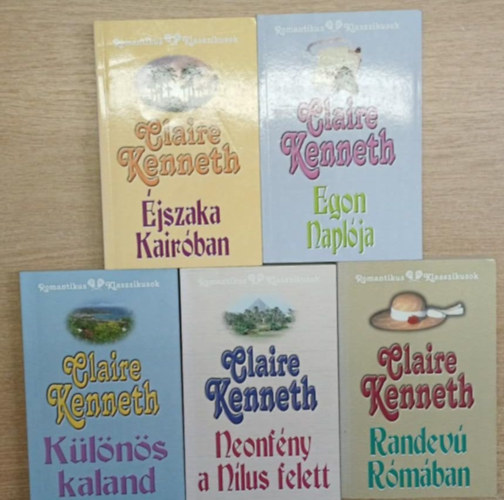 Claire Kenneth - 5 db Claire Kenneth romatnikus regény: Éjszaka Kairóban - Egon naplója - Különös kaland - Randevú Rómában - Neonfény a Nílus felett