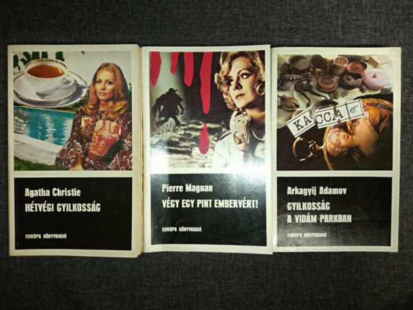 Pierre Magnan, Arkagyij Adamov Agatha Christie - H�tv�gi gyilkoss�g + V�gy egy pint emberv�rt + Gyilkoss�g a vid�m parkban (3db Fekete K�nyvek krimi)