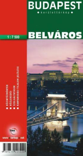 Budapest kerülettérkép. Belváros (1:7500)