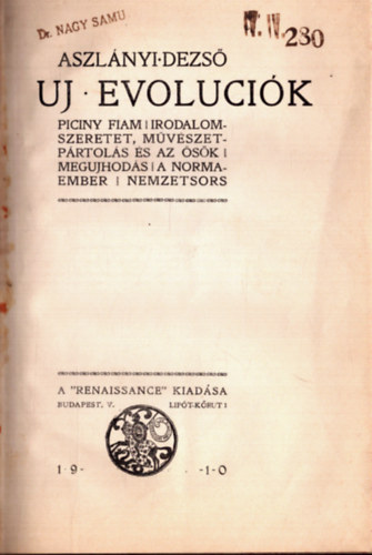 Aszlányi Dezső - Uj evoluciók