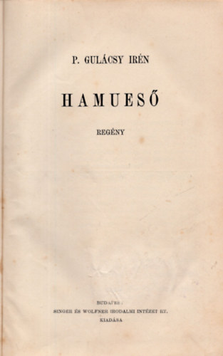 P. Gulcsy Irn - Hamues