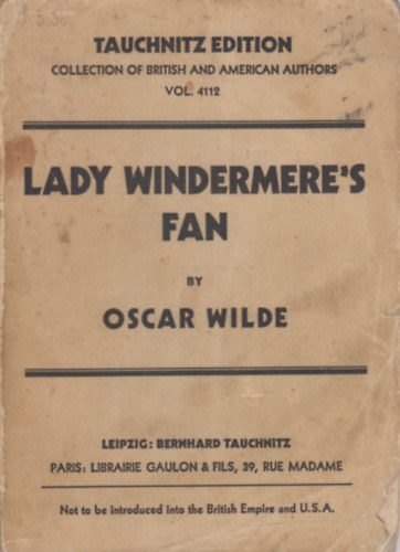 Oscar Wilde - Lady Windermere's fan