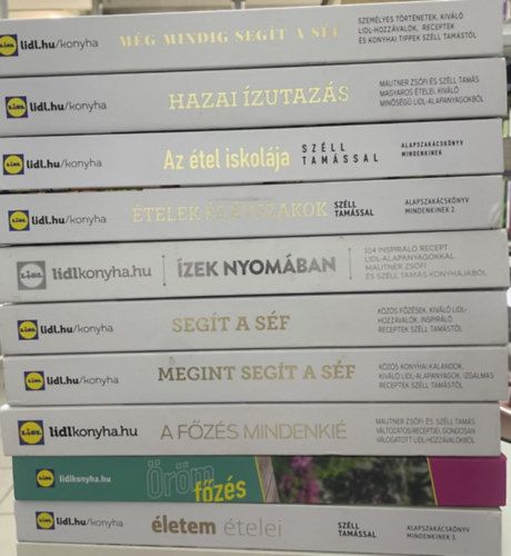 Szll Tams Mautner Zsfi - 10 db. Lidl szakcsknyv:zek nyomban, A fzs mindenki, Hazai zutazs, Segt a sf, Megint segt a sf, Mg mindig segt a sf, Az tel iskolja, telek s vszakok, letem telei, rmfzs