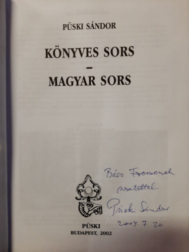 P�ski S�ndor - K�nyves sors-Magyar sors