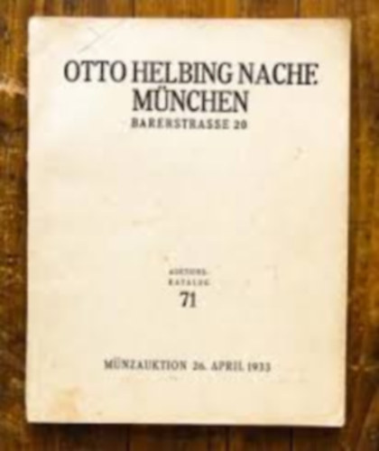 Otto helbing nache mnchen barerstrasse 20 mnzauktion 26. april 1933