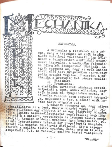 M�rn�k - Mechanika