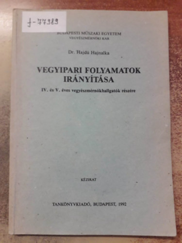 Hajd� Hajnalka - Vegyipari folyamatok ir�ny�t�sa