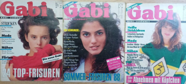 3 db Gabi k�zimunka magazin (n�met nyelv�): 1988 janu�r-febru�r, 1988. m�rcius, 1988. m�jus