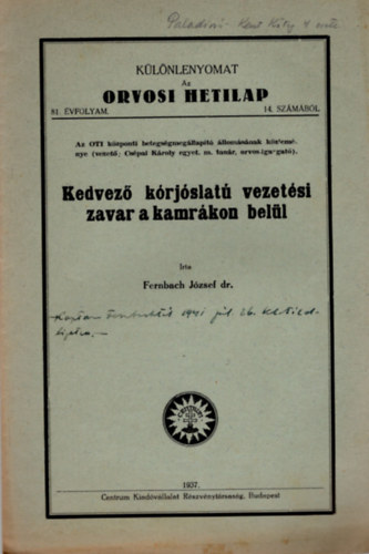 Fernbach Jzsef dr. - Kedvez krjslat bezetsi zavar a kamrkon bell-klnlenyomat