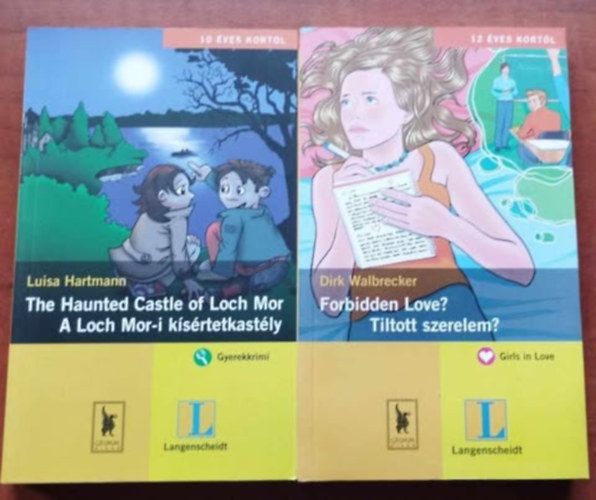 Luisa Hartmann Dirk Walbrecker - 2db K�tnyelv� olvasm�nyok - m�sk�pp:Forbidden Love? - Tiltott szerelem?+ K�nyv 1 db E-k�nyv Antikv�r Idegen nyelv� Hangosk�nyv Film Zene The Haunted Castle of Loch Mor - A Loch Mor-i k�s�rtetkast�ly