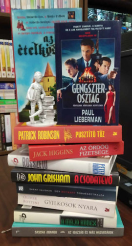Peter Robinson, Sarah Vaughan, Douglas Preston John Grisham - 10 db-os KNYVMENT AJNLAT, krimi: Az telkstol+Az igazsg s ms hazugsgok+Gengszterosztag+A maja kdex+Gyilkosok nyara+Egy botrny termszetrajza+Pusztt tz+Rosszfi+A csodatv+Az rdg fizetsge