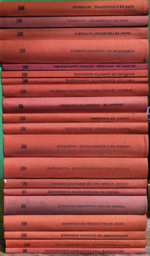 Philostratos, Xenophon, Hephaestio Thebanus, Ioannes Tzetzes, Themistius, Triphiodorus, Theodosius Diaconus, Theophülaktosz Szimokattész, Georgius Syncellus, Sophocles Lycophronis (Szophoklész) - Bibliotheca Teubneriana - 9. könyvcsomag (20 kötet) (görög-latin nyelven)