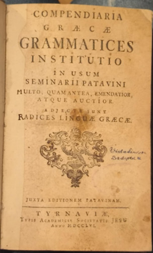 Compendiaria graecae grammatices institutio