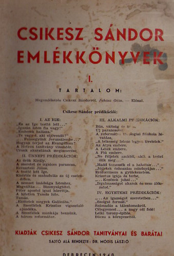 Csikesz Sndor - Emlkknyvek I.