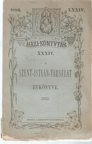Szent-Istv�n-T�rsulat �vk�nyve 1880