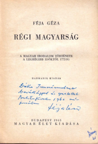 Féja Géza - A régi magyarság