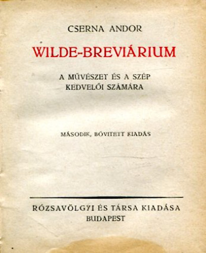 Cserna Andor - Wilde-brevirium