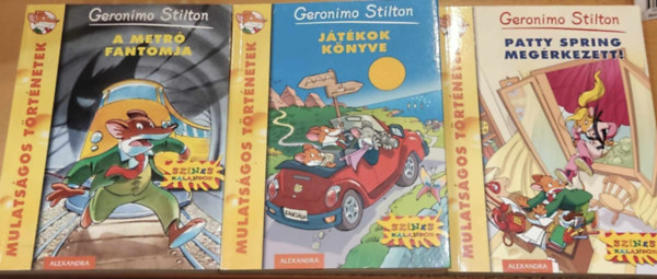 Geronimo Stilton - 3 db Mulatságos történetek: A metró fantomja + Játékok könyve + Patty Spring megérkezett