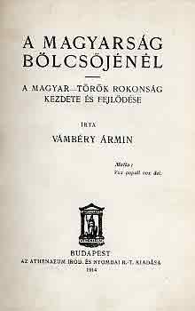 V�mb�ry �rmin - A magyars�g b�lcs�j�n�l