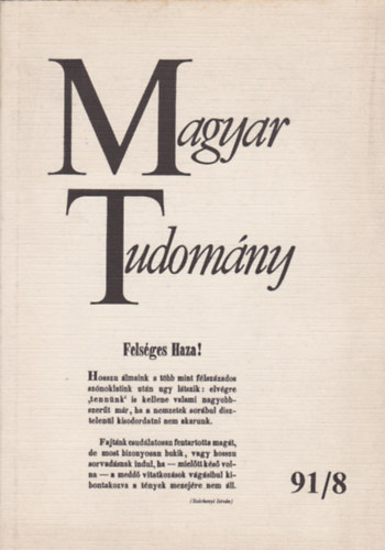 Kpeczi Bla  (fszerkeszt) - Magyar tudomny 91/8