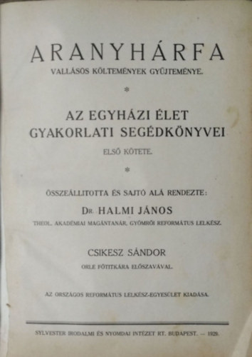 Halmi János (összeáll.) - Aranyhárfa - Vallásos költemények gyűjteménye