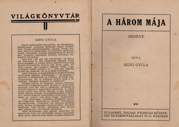 Szini Gyula - A h�rom M�ja