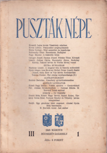 Galyasi Mikls  (szerk.) - Pusztk npe 1948. mrcius. III/1.