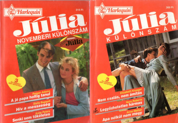 Nora Roberts, Anne Mather, Pepper Adams Elizabeth Krueger - 4 db Júlia különszám 1993/5. téli különszám + 1994/2. tavaszi különszám + 1995/8. novemberi különszám + 1996/2 különszám