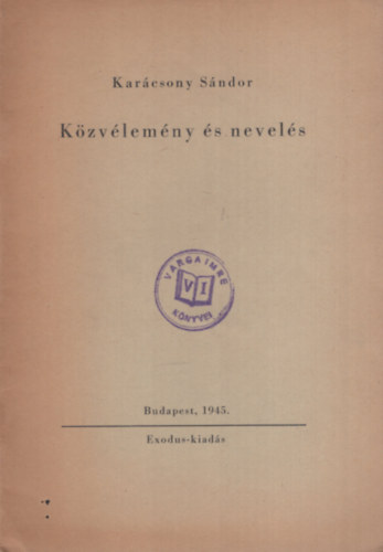 Karcsony Sndor - Kzvlemny s nevels