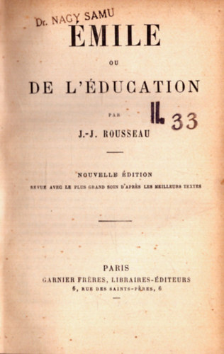 J.-J. Rousseau - mile gu de L'ducation