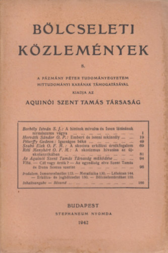 B�lcseleti k�zlem�nyek 8. (1942)